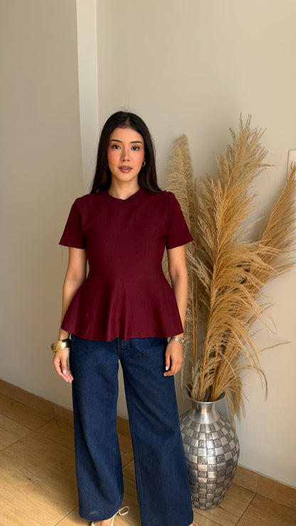Polo Peplum corta