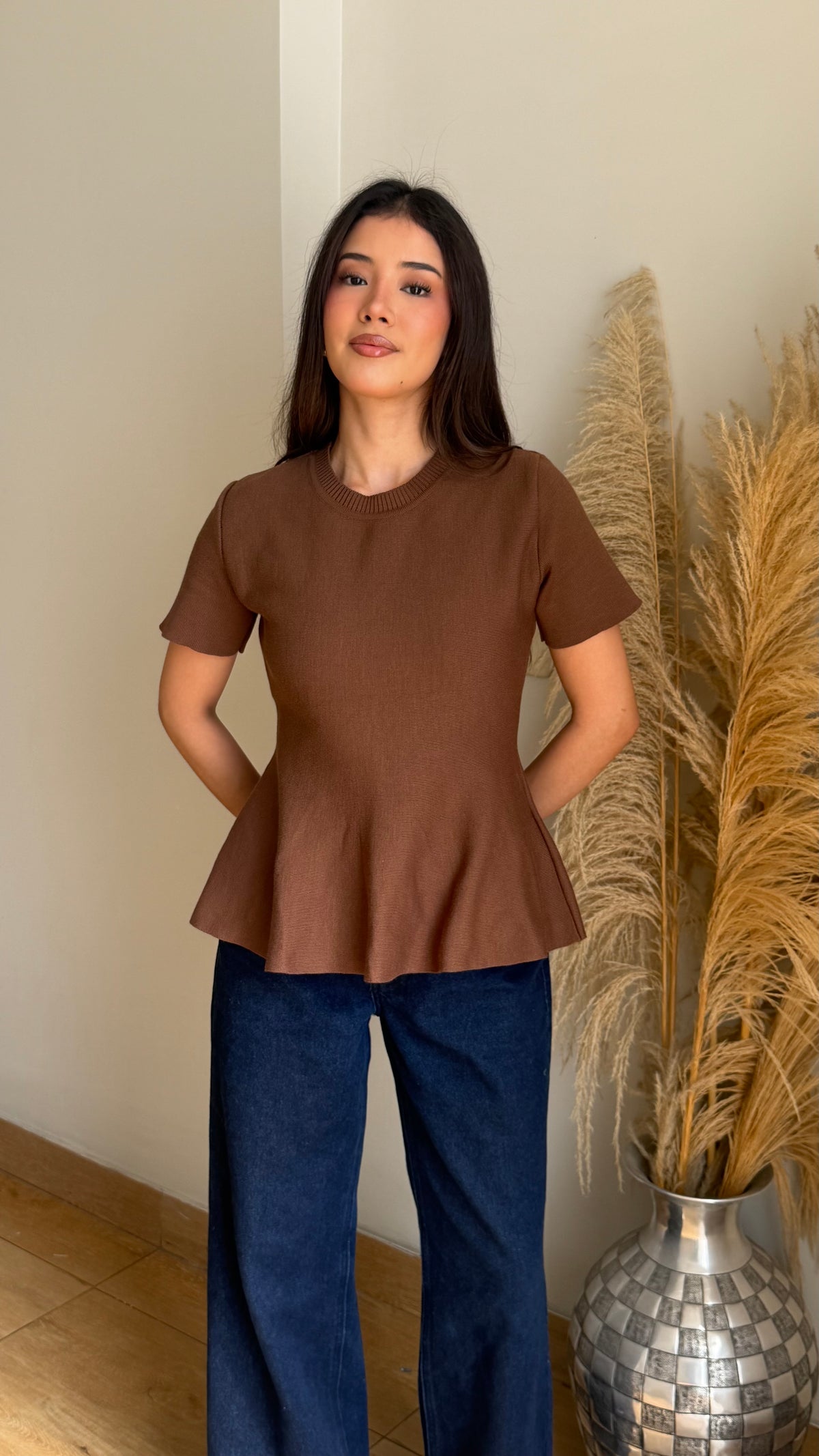 Polo Peplum corta